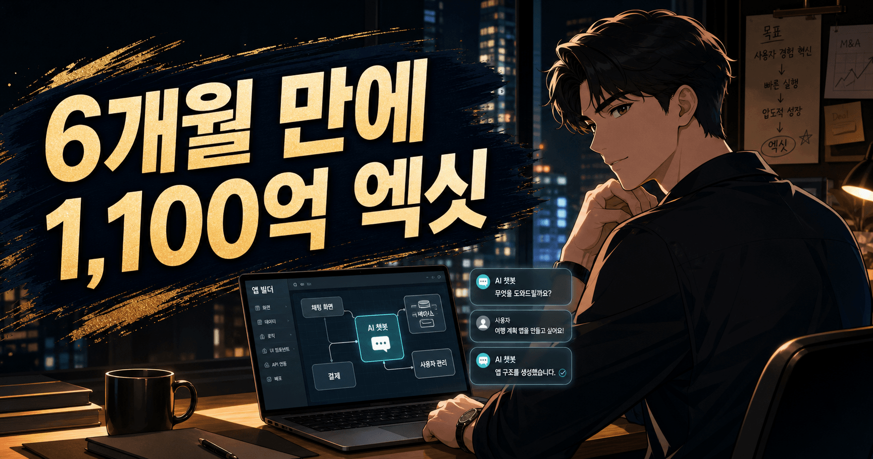 6개월 만에 1,100억 엑싯한 채팅형 앱 빌더